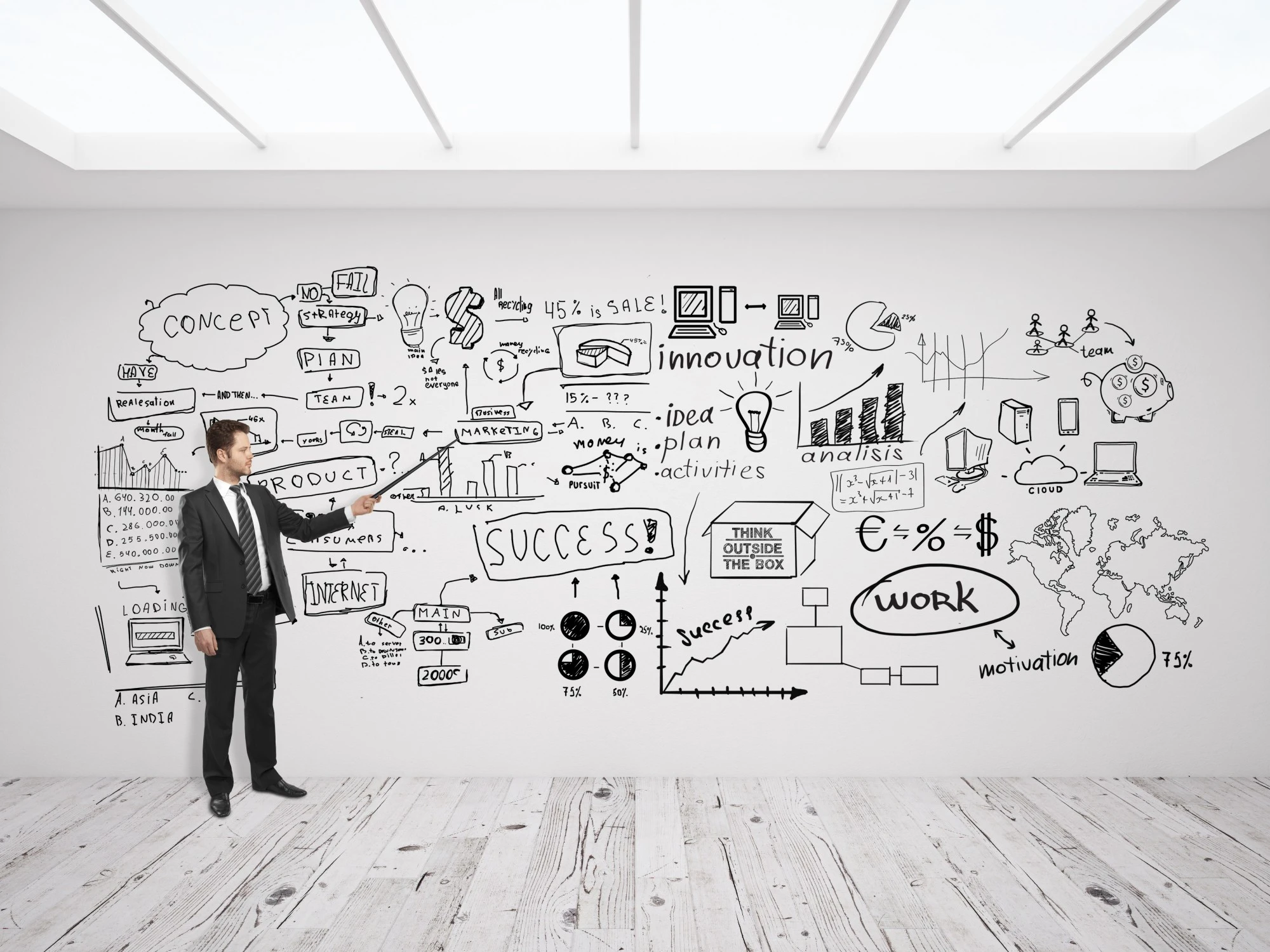 man pointing at business concept